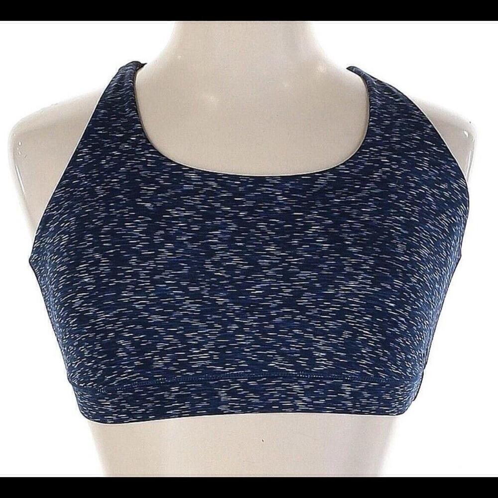 EARTH YOGA Blue Sports Bra Sz XL Space Dye